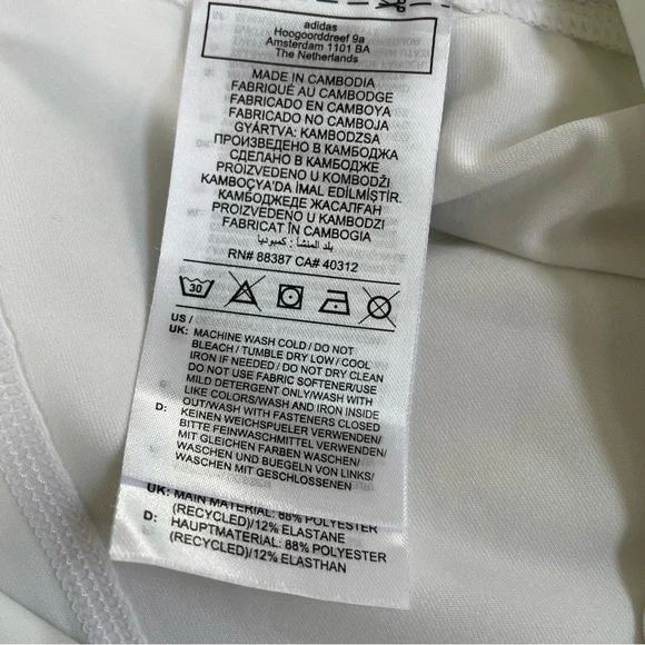 Adidas Girls White Ruffled Skort Size Small - Picture 6 of 7